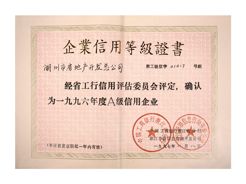 连续两年获评省工行A级、、AAA级信用企业